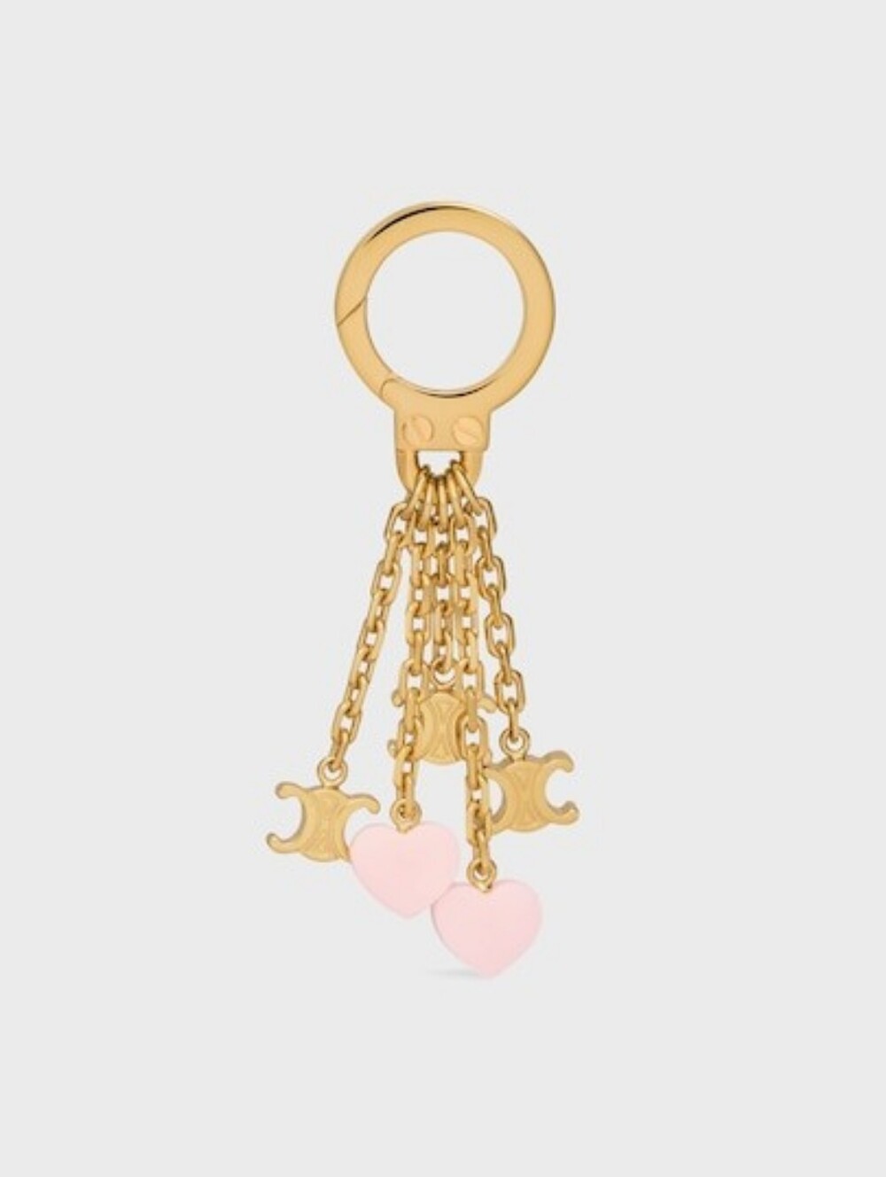 Like NEW! RARE!!! CELINE Triomphe Heart Chain Charm Light Pink Comes W/ BOOKLET! - Picture 6 of 11